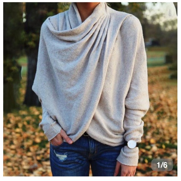 Browwin | Tops | Browwin Beat The Chills Wrap Top Medium Gray | Poshmark